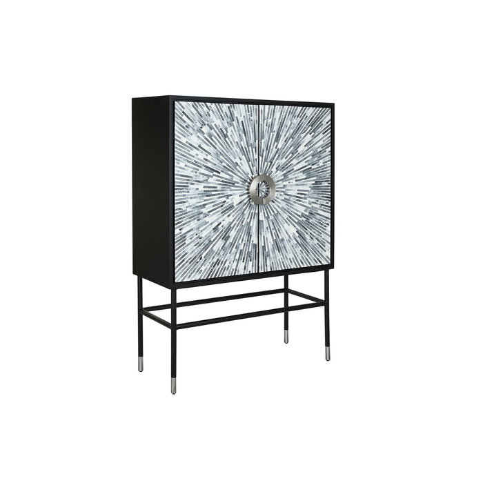 DKD Home Decor Aparador de Taracea Negro, Gris y Blanco DKD Home Decor Aparador de Taracea Negro, Gris y Blanco