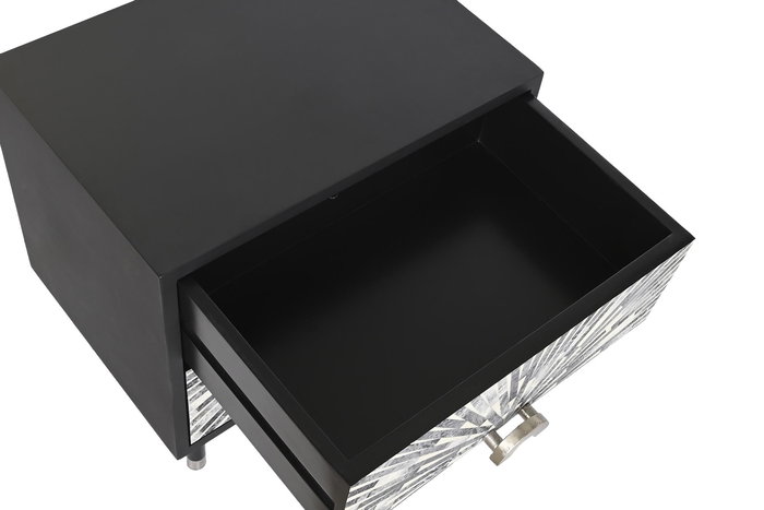 Mesita De Noche Moderno DKD Home Decor Negro Gris 35x51x50 cm