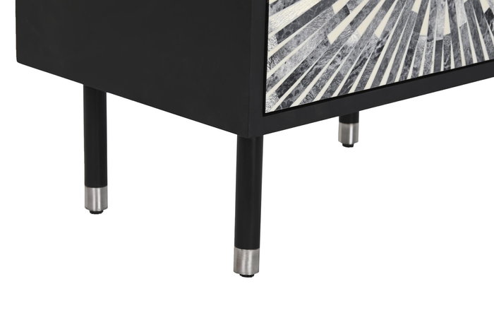 Mesita De Noche Moderno DKD Home Decor Negro Gris 35x51x50 cm