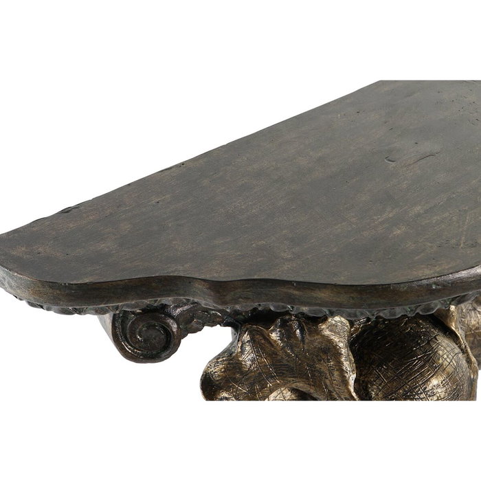 DKD Home Decor Repisa Colonial 16.5 x 36 x 36.5 cm Resina Dorado Negro Elefante