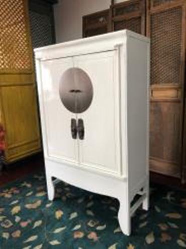 DKD Home Decor Armario Olmo Lacado Blanco