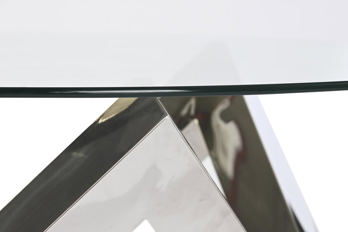 DKD Home Decor Mesa Centro Chic Plateado Transparente Acero Cristal templado 90 x 90 x 45 cm