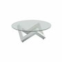 DKD Home Decor Mesa de Centro de Acero y Cristal Templado 90x90x45