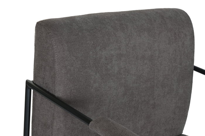 DKD Home Decor Butaca Moderno Gris Poliéster y Metal 69.5 x 76 x 64 cm