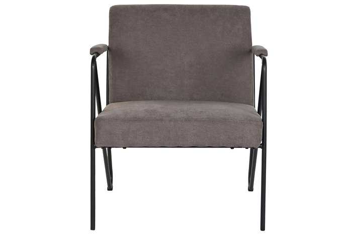 DKD Home Decor Butaca Moderno Gris Poliéster y Metal 69.5 x 76 x 64 cm