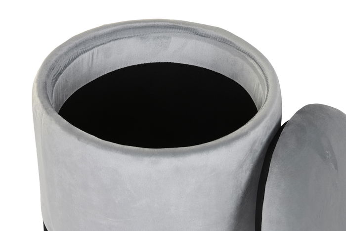 DKD Home Decor Reposapiés Gris 44 x 44 x 42 cm Poliéster Metal con Tapa