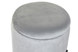 DKD Home Decor Reposapiés Gris 44 x 44 x 42 cm Poliéster Metal con Tapa