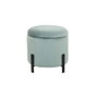 DKD Home Decor Reposapiés Turquesa con Acabado de Terciopelo y Tapa