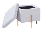 DKD Home Decor Reposapiés de Terciopelo Rosa y Dorado