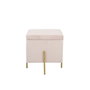 DKD Home Decor Reposapiés de Terciopelo Rosa y Dorado