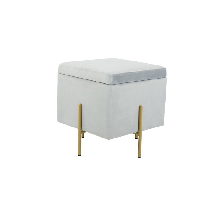 DKD Home Decor Reposapiés de Terciopelo Gris y Dorado DKD Home Decor Reposapiés de Terciopelo Gris y Dorado