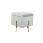 DKD Home Decor Reposapiés de Terciopelo Gris y Dorado