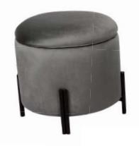 DKD Home Decor Reposapiés de Terciopelo Gris y Dorado