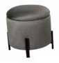 DKD Home Decor Reposapiés de Terciopelo Gris y Dorado