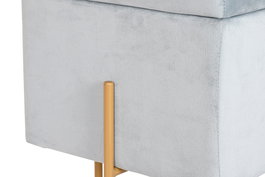 DKD Home Decor Reposapies Gris Dorado Metal Poliester 45 x 45 x 45 cm