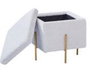 DKD Home Decor Reposapiés de Terciopelo Gris y Dorado