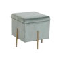 DKD Home Decor Reposapiés de Terciopelo Verde con Tapa