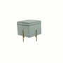 DKD Home Decor Reposapiés de Terciopelo Verde con Tapa