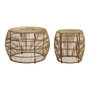 DKD Home Decor Set de 2 Mesas de Centro de Bambú 70x70x50 cm Natural