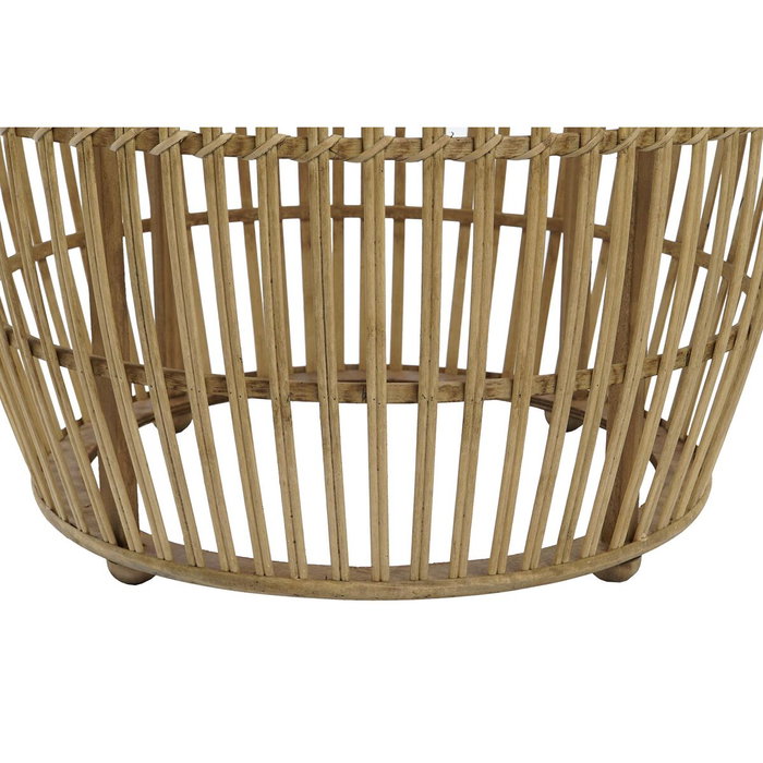 DKD Home Decor Set de 2 Mesas de Centro de Bambú 70x70x50 cm Natural
