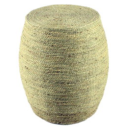 DKD Home Decor Reposapiés de Cáñamo y Cuerda 45x45x52 cm Marrón Claro Natural