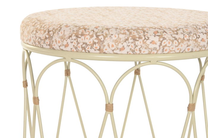 DKD Home Decor Mesita Auxiliar Boho Natural Crema 35 x 49 x 35 cm