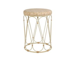 DKD Home Decor Mesita Auxiliar de Ratán y Metal Natural