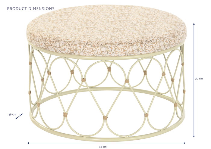 DKD Home Decor Mesa Centro Boho Natural Crema Ratan Metal 48 x 30 x 48 cm DKD Home Decor Mesa Centro Boho Natural Crema Ratan Metal 48 x 30 x 48 cm