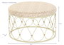 DKD Home Decor Mesa Centro Boho Natural Crema Ratan Metal 48 x 30 x 48 cm