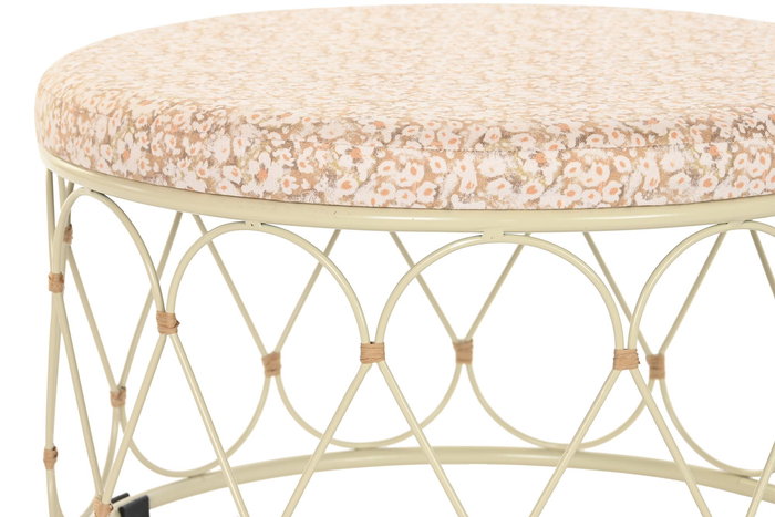 DKD Home Decor Mesa Centro Boho Natural Crema Ratan Metal 48 x 30 x 48 cm DKD Home Decor Mesa Centro Boho Natural Crema Ratan Metal 48 x 30 x 48 cm