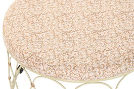 DKD Home Decor Mesa Centro Boho Natural Crema Ratan Metal 48 x 30 x 48 cm