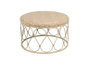 DKD Home Decor Mesa de Centro de Ratán y Metal Natural 48x48x30