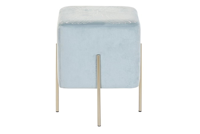 DKD Home Decor Reposapiés Azul Celeste Dorado 34 x 40 x 34 cm