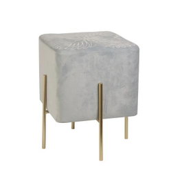 DKD Home Decor Reposapiés de Metal y Poliéster Azul Celeste y Dorado