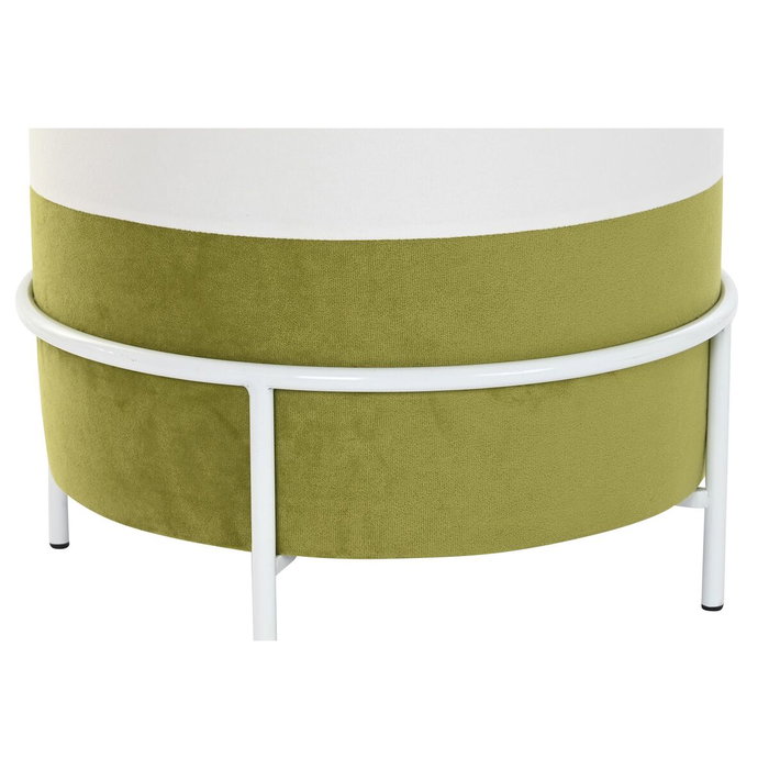 DKD Home Decor Reposapiés de Metal y Poliéster Blanco