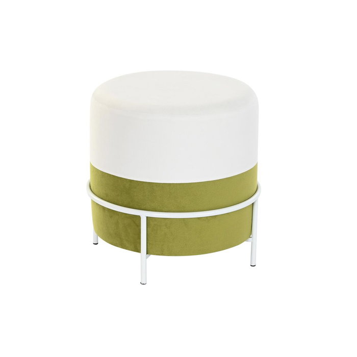 DKD Home Decor Reposapiés de Metal y Poliéster Blanco