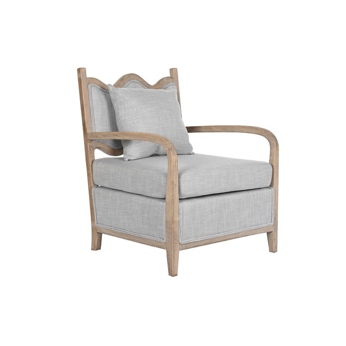 DKD Home Decor Sillón Abeto Gris Claro
