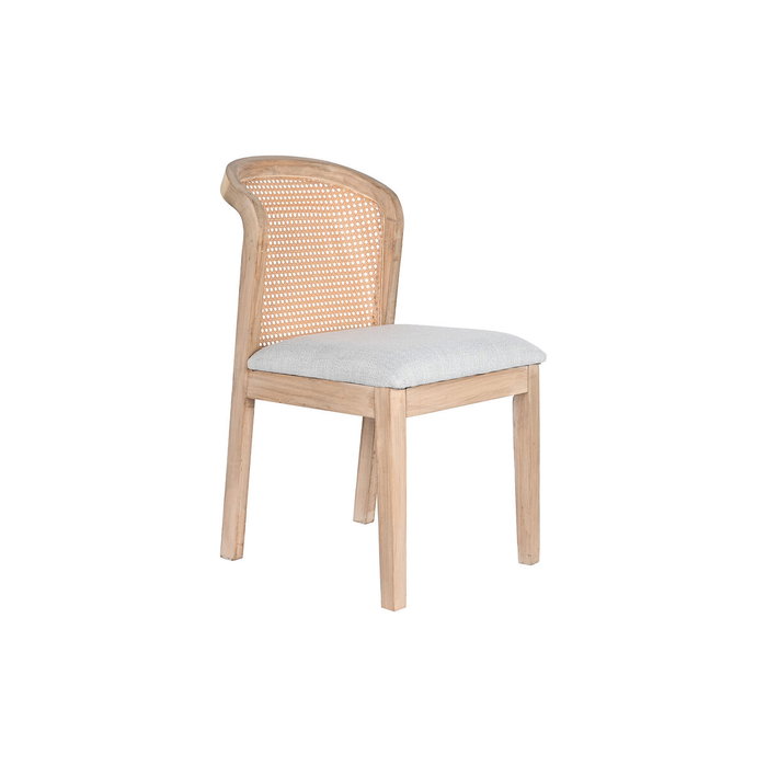 DKD Home Decor Silla de Abeto y Poliéster Gris Claro