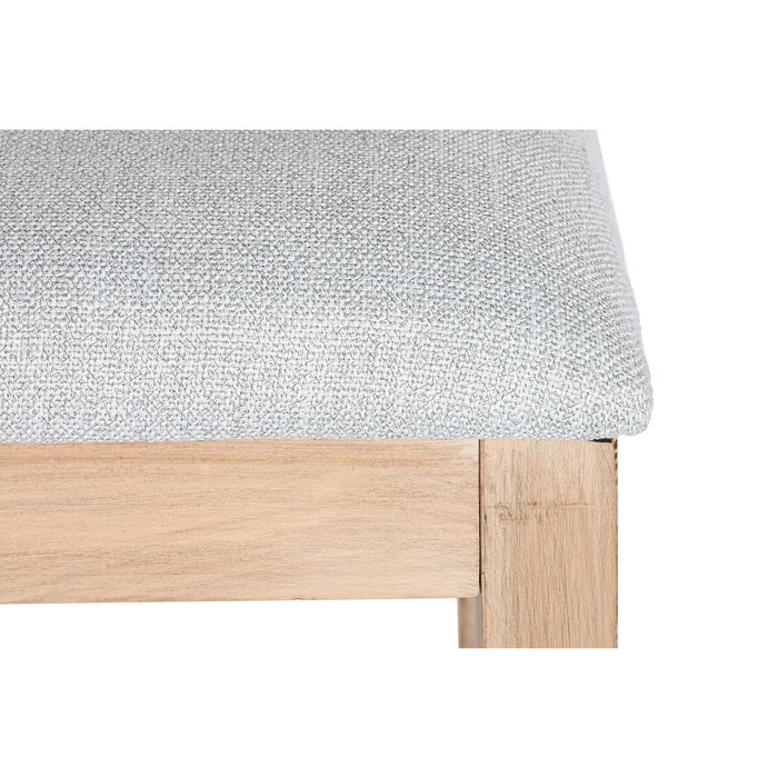 DKD Home Decor Silla de Abeto y Poliéster Gris Claro