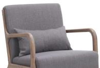 DKD Home Decor Silla de Abeto y Poliéster Gris Oscuro
