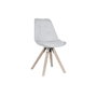 DKD Home Decor Silla de Roble y Poliéster Gris Claro