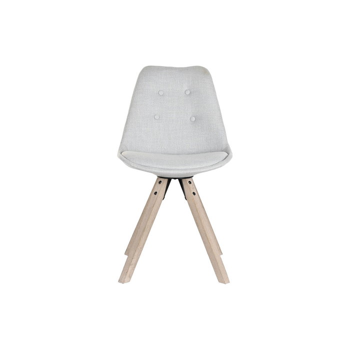 DKD Home Decor Silla de Roble y Poliéster Gris Claro