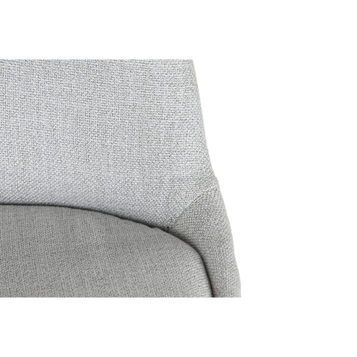 DKD Home Decor Silla de Roble y Poliéster Gris Claro