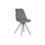 DKD Home Decor Silla de Roble y Poliéster Gris Oscuro