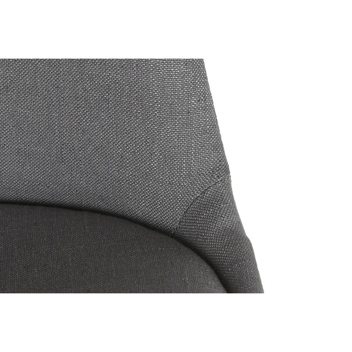 DKD Home Decor Silla de Roble y Poliéster Gris Oscuro
