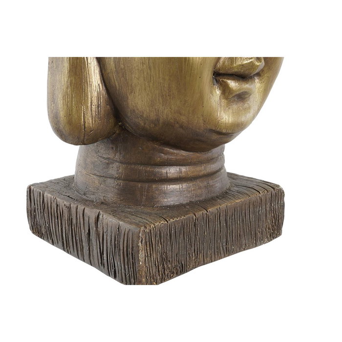 DKD Home Decor Macetero de Fibra de Vidrio Buda Envejecido Dorado
