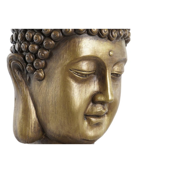 DKD Home Decor Macetero de Fibra de Vidrio Buda Envejecido Dorado