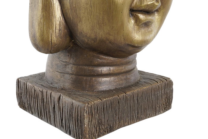 DKD Home Decor Macetero Oriental Dorado Fibra de Vidrio 25 x 36 x 25 cm con Buda