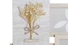 DKD Home Decor Marco Multifoto Shabby Natural Paulownia Cristal 3 Fotos 31 x 34 x 2.4 cm