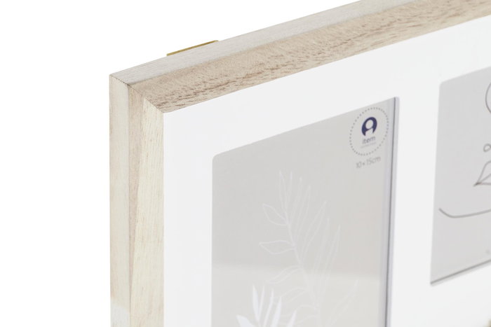 DKD Home Decor Marco Multifoto Shabby Natural Cristal Paulownia 39 x 33 x 1.2 cm